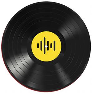 vinyl with sound bar icon over the label